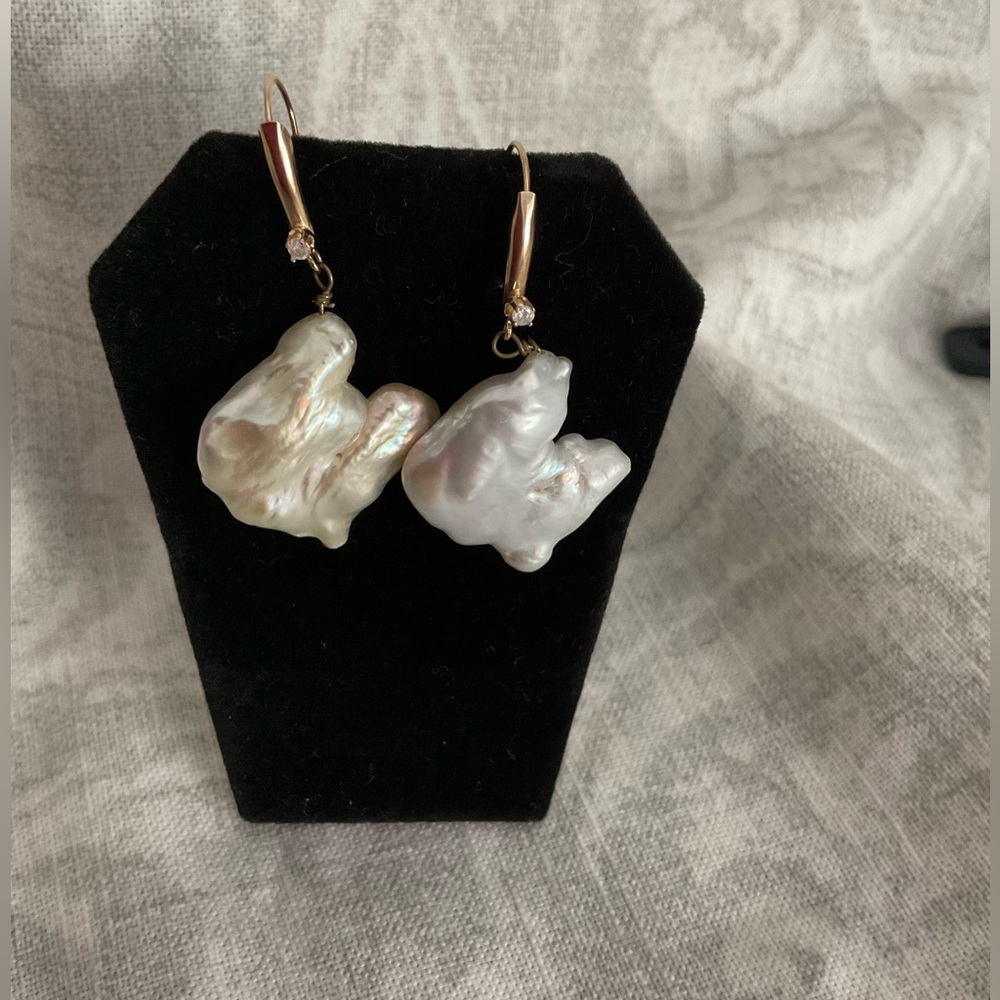 14K Baroque Pearl Earrings